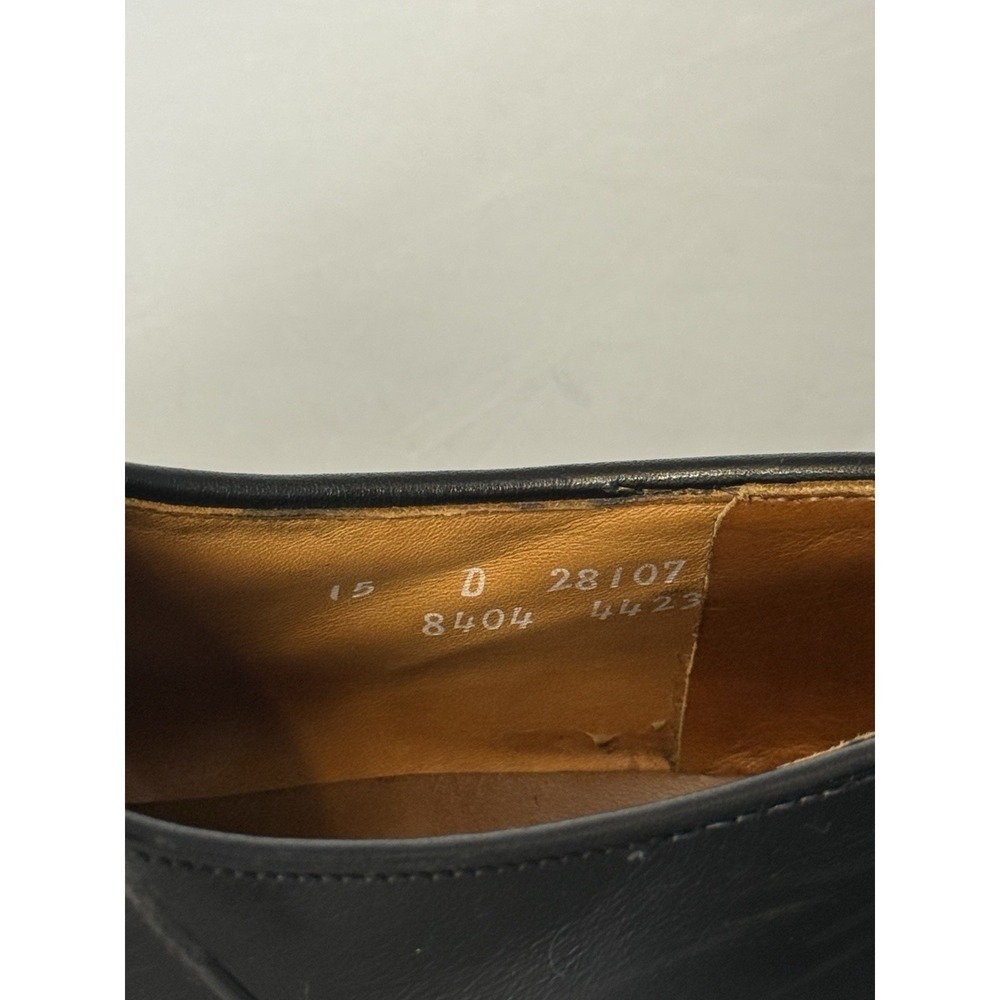 Allen Edmonds Hancock Black Leather Derby Dress Shoes Round Toe 15 D Men's - Picture 8 of 9